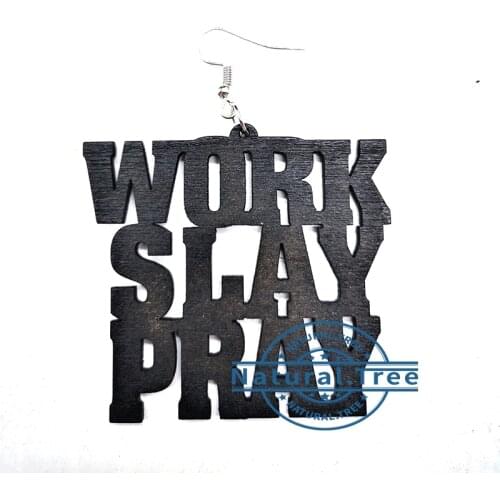 Free shipping!! laser cut work slay pray wooden earrings