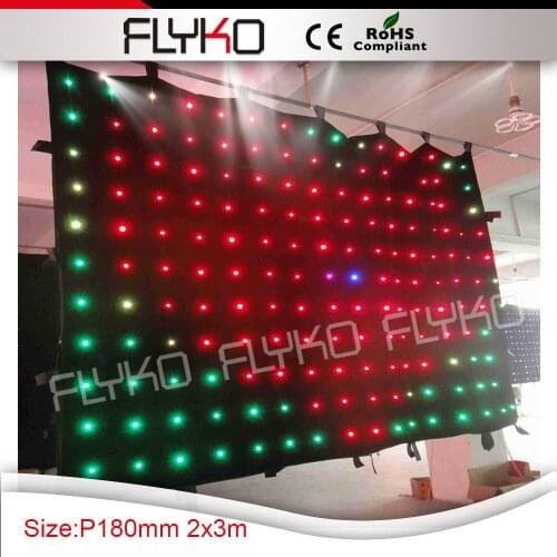Free shipping p180mm 2m by 3m led stage curtain