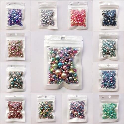 250Pcs Mix Size 3-12mm Beads with Hole Colorful Pearls Round Acrylic Imitation Pearl Beads DIY for Jewelry Making Accessories