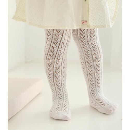 Baby Girls Tights Toddler Infant Pantyhose Breathable Hollow Out Solid Color 2021 New Spring Summer Childrens Cotton Stockings