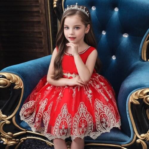 Childrens Dress Princess Net Gauze Tutu Embroidered Dress Girl Christmas Dance Catwalk Show Costume Girls Clothes