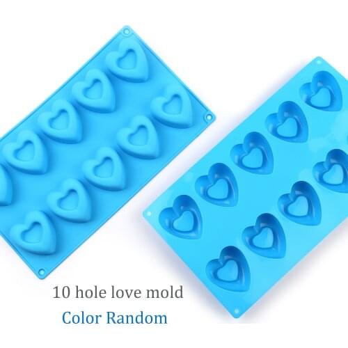 Cake molds Love Shape 10hole Silicone molds cake decorating tools chocolate mould wedding decoration mould baking mold for cake