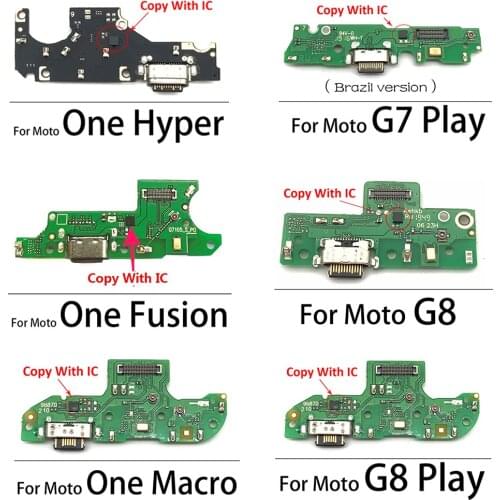 Charger Board Flex For Motorola Moto G8 G7 G9 Play Plus Power Lite One Fusion Macro Hyper USB Port Connector Dock Charging Cable