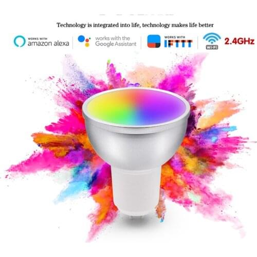 GU10 5W Smart WiFi LED Bulb Soft Light Smart Lamp WIFI Remote Voice Control RGB CW Dimmable LED Light Automation Smart Home