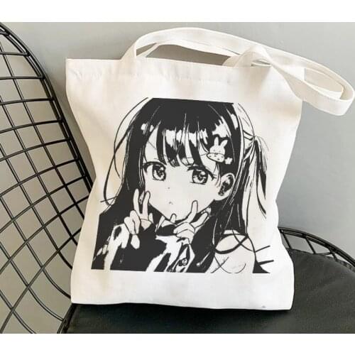 Anime canvas bag Japanese casual Harajuku shopper bag punk kawaii women bag new large-capacity Ulzzang Y2K women shoulder bags