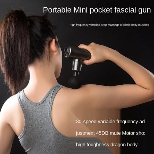 Mini portable rechargeable electric fascia gun deep muscle vibration massage gun fitness weight loss massager