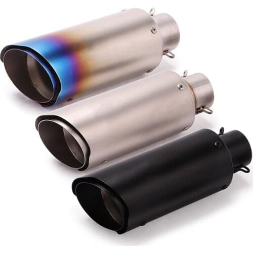 Motorcycle 51mm/61mm Exhaust Muffler Pipe Universal Street Bike Dirt Bike Silencer with Removable DB Killer Escape Exhaust Tips