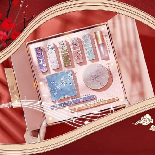 10 Pieces Chinese Style Lipstick Eyeshadow Concealer Set Makeup Cosmetics Set Valentine Day’s Gift for Girlfriend E1323