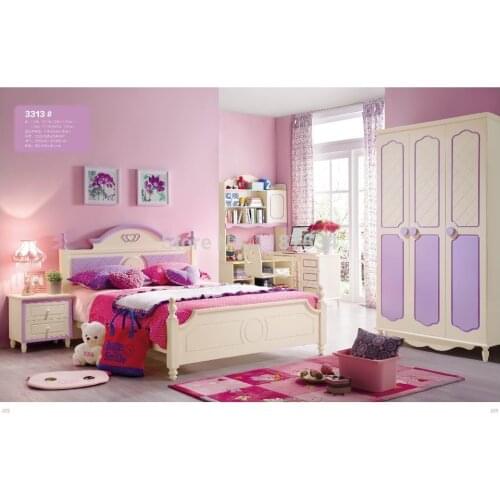 3313 Children bedroom furniture sets children bed wardrobe desk chair nightstand