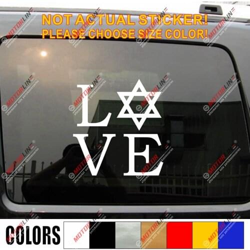 LOVE Magen David Star Israel Decal Sticker Car Vinyl Jew pick size color Israeli