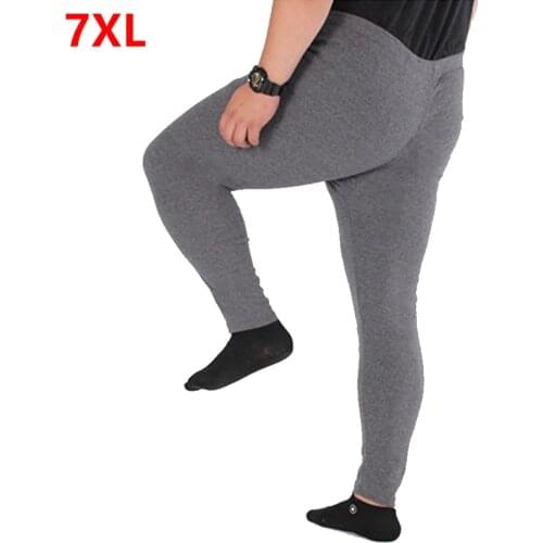 Autumn big size Men Underwear Super Soft Mens Cotton Pants plus size Long Johns Mens Tight Underwear 7XL 6XL 5XL 4XL