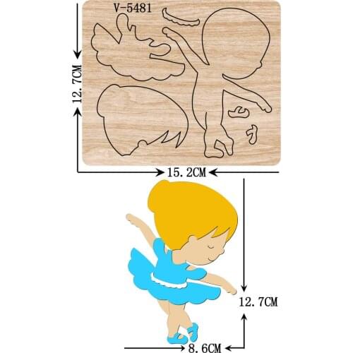 New girl ballet wooden dies cutting dies for scrapbooking Multiple sizes V-5481