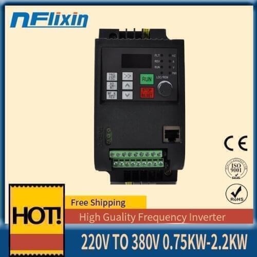 2.2KW 220V Single Phase input and 3 Phase 380V Output Frequency Converter / Adjustable Speed Drive / Frequency Inverter / VFD