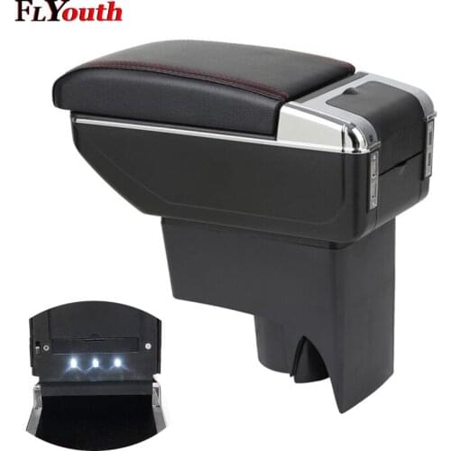 Armrest Box For Nissan LIVINA 2007-2016 USB Charging LED Light Arm Rest Rotatable Centre Console Storage Box Car Styling