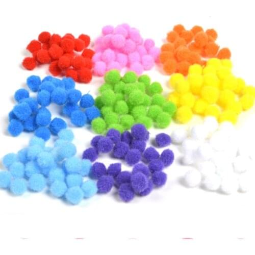 Hot 100-500Pcs/lot Mixed Shaped Pompom Soft Round Fluffy Pom Pom Balls For Kids DIY Clothing Handcraft 10mm/15mm/20mm/25mm/30mm