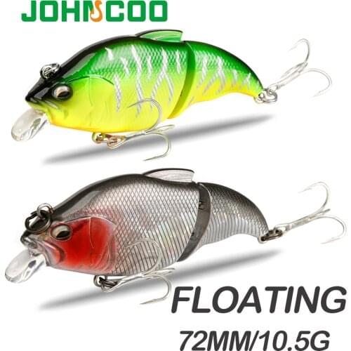 JOHNCOO 72mm Fishing Lure Floating VIB Vibration 10.5g Hard Bait Wobblers Fishing Swimbaits For Bass Pike Perch Fishing