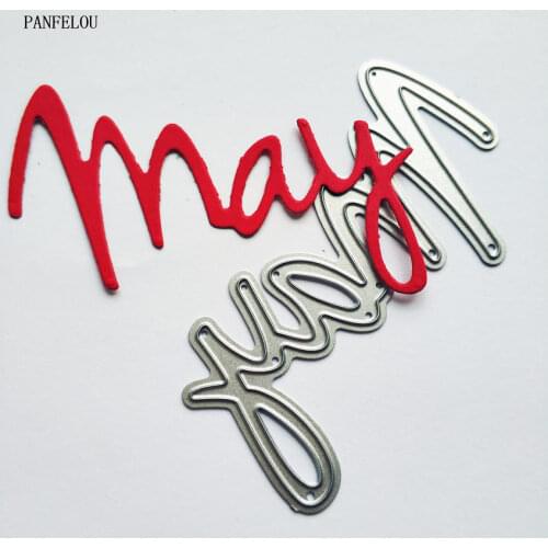 PANFELOU May the word paper die cutting dies metal craft Scrapbooking/DIY Easter wedding Embossing mould cards