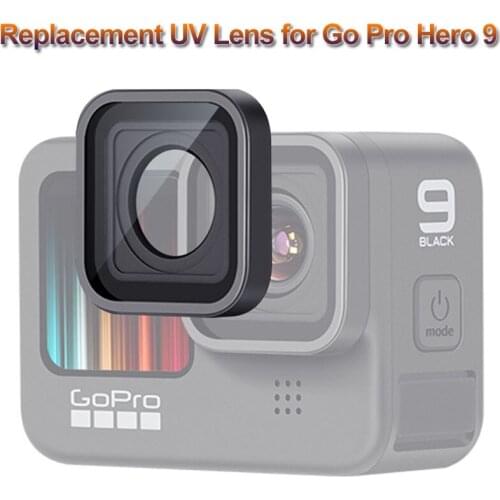 Replacement UV Lens for Go Pro Hero 9 Camera 9H Tempered Glass Multi-layer Coating Lens Case Frame for Gopro Hero 9 Black