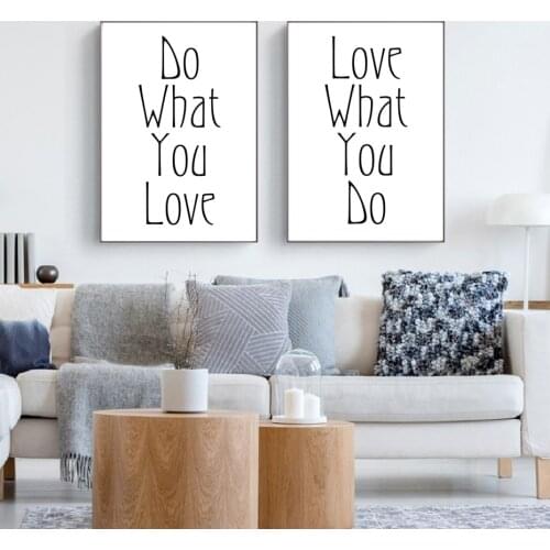 Modern Minimalism Black and White Text Do What You Like Canvas Painting Poster Wall Art Printmaking Gift Living Room Wall Decora