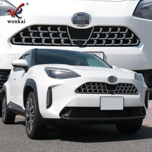 Front Grille Trim Sticker Accessories For 2021 2022 Toyota Yaris Cross Car Styling ABS Chrome 34pcs
