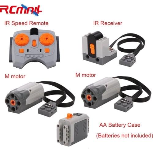 Technical MOC PF Parts For Lego Power Function Building blocks (Servo Motor, IR Speed Remote, Receiver, AA Battery Box ) RCmall