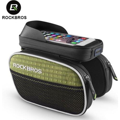 ROCKBROS Wilderness Series Bicycle Bags Front Beam Upper Tube Saddle Bag 0.3mm Transparent TPU Touch Screen MTB Road Bike Bag