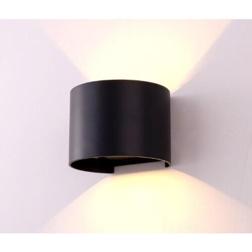 Waterproof Outdoor Wall Lamp Circular Aluminum Head Bedroom Bedside Lamp Modern Simple Interior LED Hotel project lights