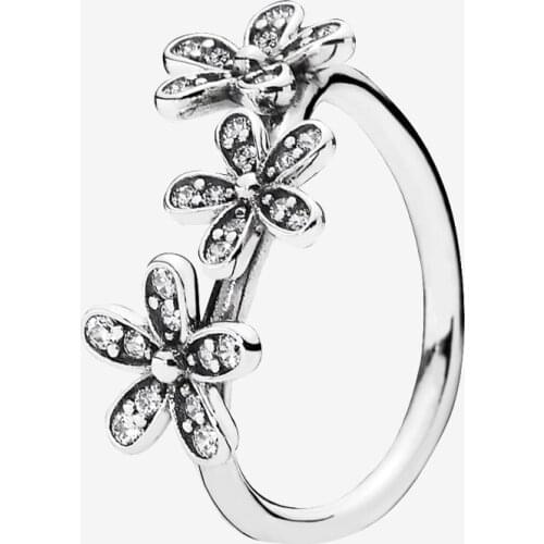Original 925 Sterling Silver Pan Ring New Dazzling Daisy Ring For Women Wedding Party Gift Fashion Jewelry