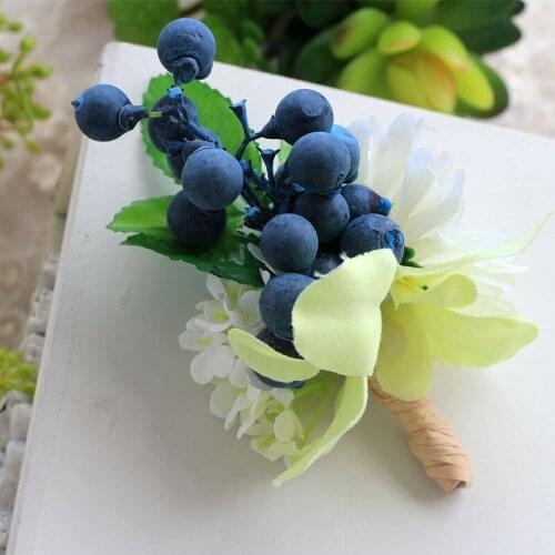 10pcs/lot blueberry flower bridegroom corsage flower for wedding decoration