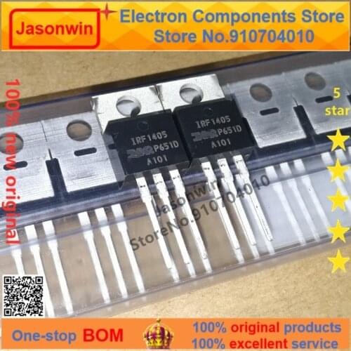 100% nuevo 50 unids/lote original MOSFET IRF1405PBF 55V169A IRF1405 TO-220 Transistor