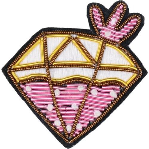 2pcs Indian Silk Embroidery Badge Corsage Cloth Stickers Diamond Brooch Female Cartoon Accessories Brooch Clothing Accessories