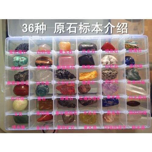 36pcs/lot Natural original mineral semi-precious stones and rock specimens gifts from around the world