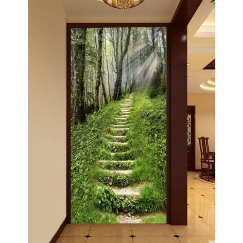 3d room wallpaper custom mural non-woven Wall sticker Hd 3 d sunshine forest path porch painting photo wallpaper for walls 3d