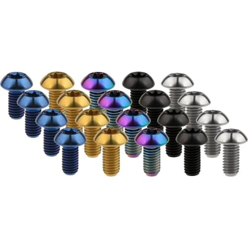 4 Pcs Titanium Bolts M5x10mm Screw Bolt for Disc Brake Rotors Mountain Bike & Road Bike T25 Torx Head Bicycle disc