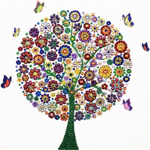 Special Shape Diamond Painting Phantom Flower Tree Combination Modern Pattern DIY 5D Part Drill Cross Stitch Kit Crystal Artwork