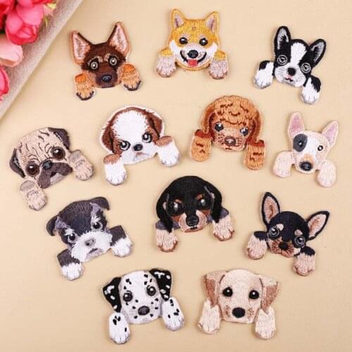 Hand-burned edge puppy head clothes decorative patch stickers for Clothing Patches Iron On Clothes Embroidery Applique Accessory