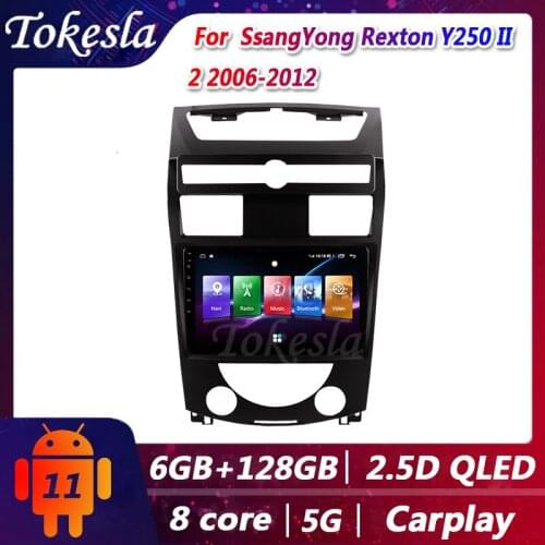 Tokesla Car Radio For SsangYong Rexton Y250 II Android 11 Audio Central Multimedi Dvd Player GPS Navigation Bluetooth 2006-2012