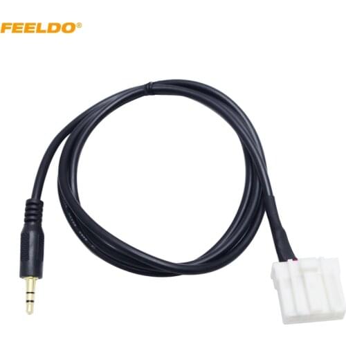 FEELDO 10PCS Car 3.5mm AUX Audio Cable For Mazda 3/6 Pentium B70 MX5 RX8 Male Interface Cable Adapter Wiring #1623
