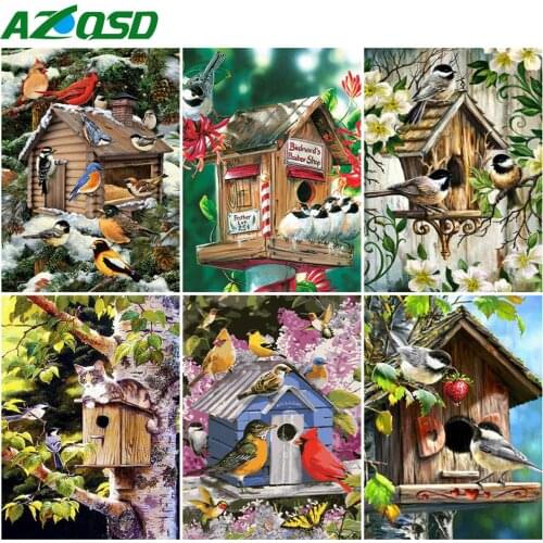 AZQSD Oil Painting By Numbers Animal DIY Handmade Gift Drawing On Canvas Adult Coloring By Numbers Birds Home Decoration