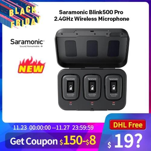 Saramonic Blink 500 Blink500 Pro 2.4GHz Wireless Microphone System Studio Interview Lavalier Mic PRO With Wireless Charging Case