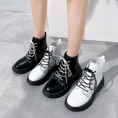 COOTELILI Boots Women Winter Warm Boots 5cm Heel Boots For Ladies Lace Up Platform Black White Women Shoes Botas Mujer 35-40