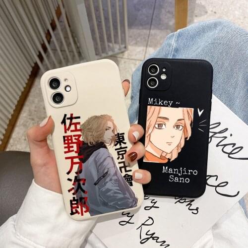 Phone Case For IPhone 12 11 Pro Max X XR XS Max 7 8 Plus Candy Color Coque Tokyo Revengers Funda Anime Cover