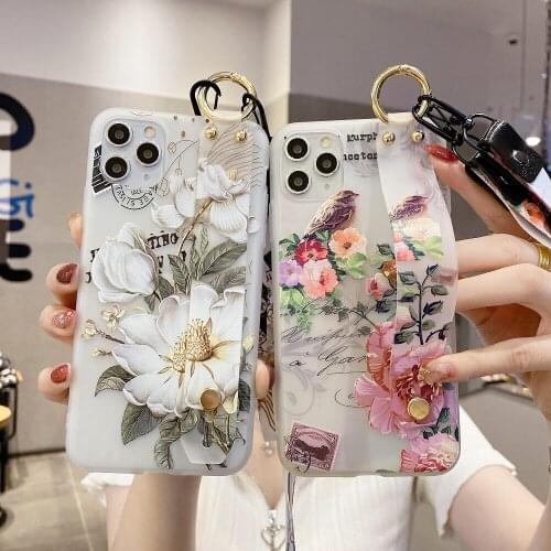 Case For IPhone 12 mini Pro Max Back Cover 3D Floral Phone Girly For Funda IPhone 11 Pro Max Case Stand Phone Protective Shell