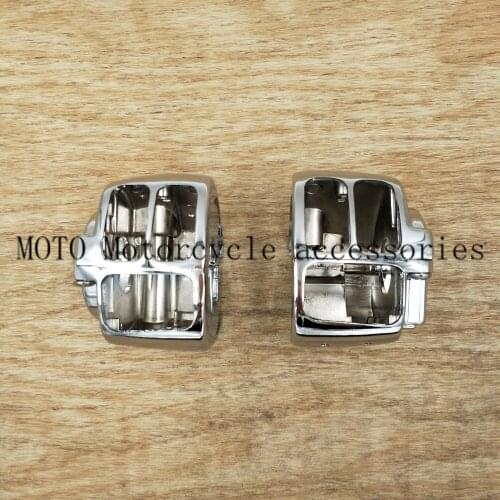For 1996-2012 Harley Dyna Sportsters XL 883 1200 Softail V-Rod Chrome Motorcycle Handlebar Switch Housing Cover Caps