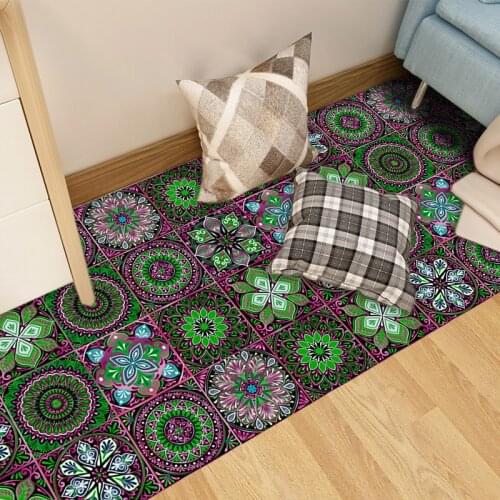 Home Decorative Moroccan Tiles PVC Tile Stickers Retro Diy Wall Decal Splash Prevention Kitchen Bathroom Floor Furniture Decor