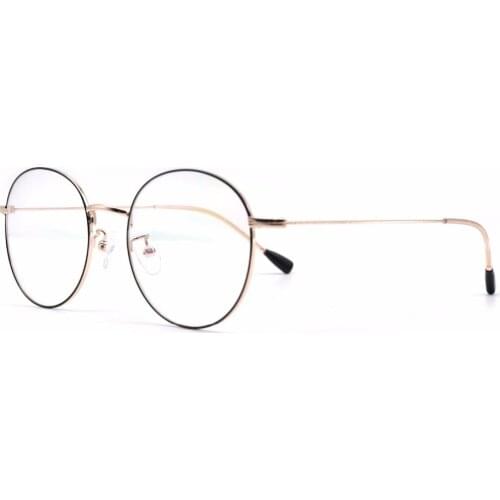HKUCO Black/Gold Metal Frame Clear Lens Eyewear Glasses Frame