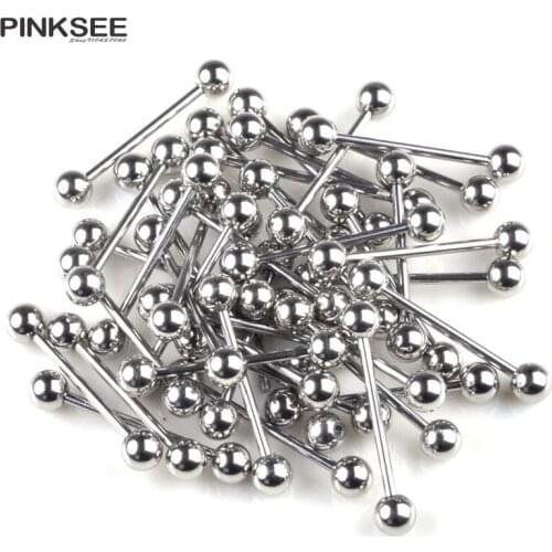 10/20pcs Stainless Steel Long Industrial Barbell Tongue Nipple Piercing Ring Straight Bar Tragus Helix Ear Piercing Body Jewelry