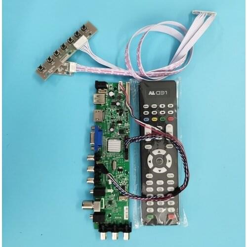 Kit For B140XW02 V0/B140XW02 V1 40pin controller board digital TV LVDS USB Signal WLED VGA LED HDMI DVB-T DVB-T2 1366X768 remote