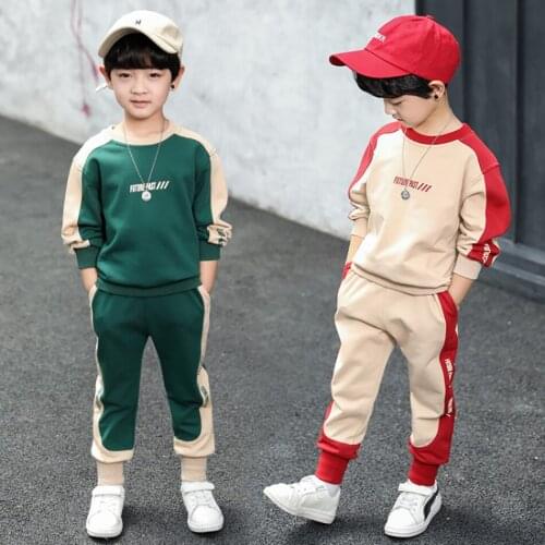 2020 New Boys Clothing Sets Fashion Casaul Children Clothes Boys Active Top+Pants 2PCS Costume Cotton Pullover