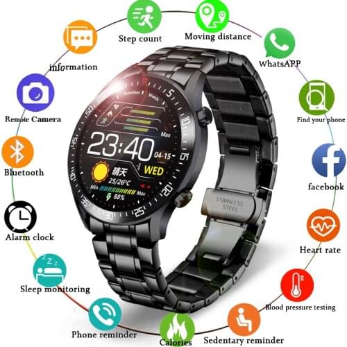 LIGE 2020 New Smart Watch Men Heart Rate Blood Pressure Information Reminder IP68 Waterproof Sport Smart Watch for Android IOS